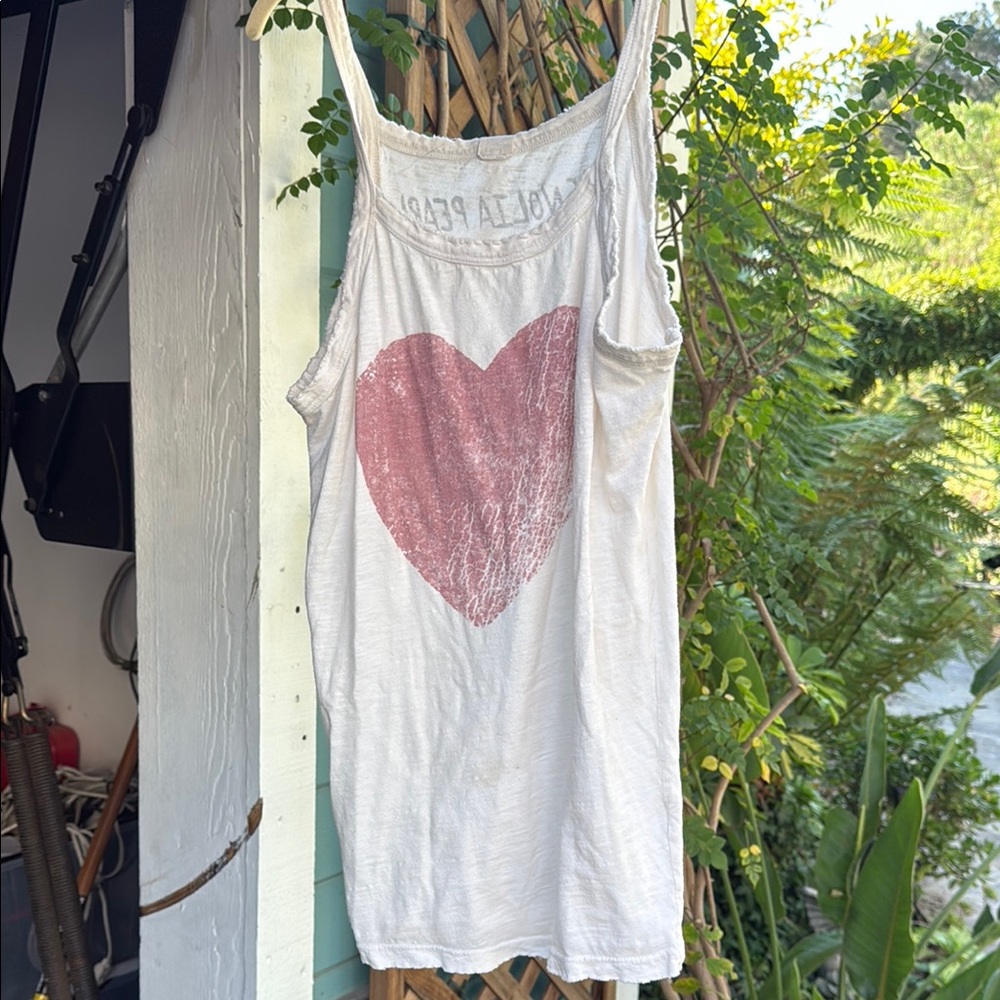 Magnolia Pearl White Tank with Pink Heart